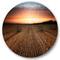 Designart - Landscape With A Field Full of Hay Bales At Sunset - Farmhouse Metal Circle Wall Art
